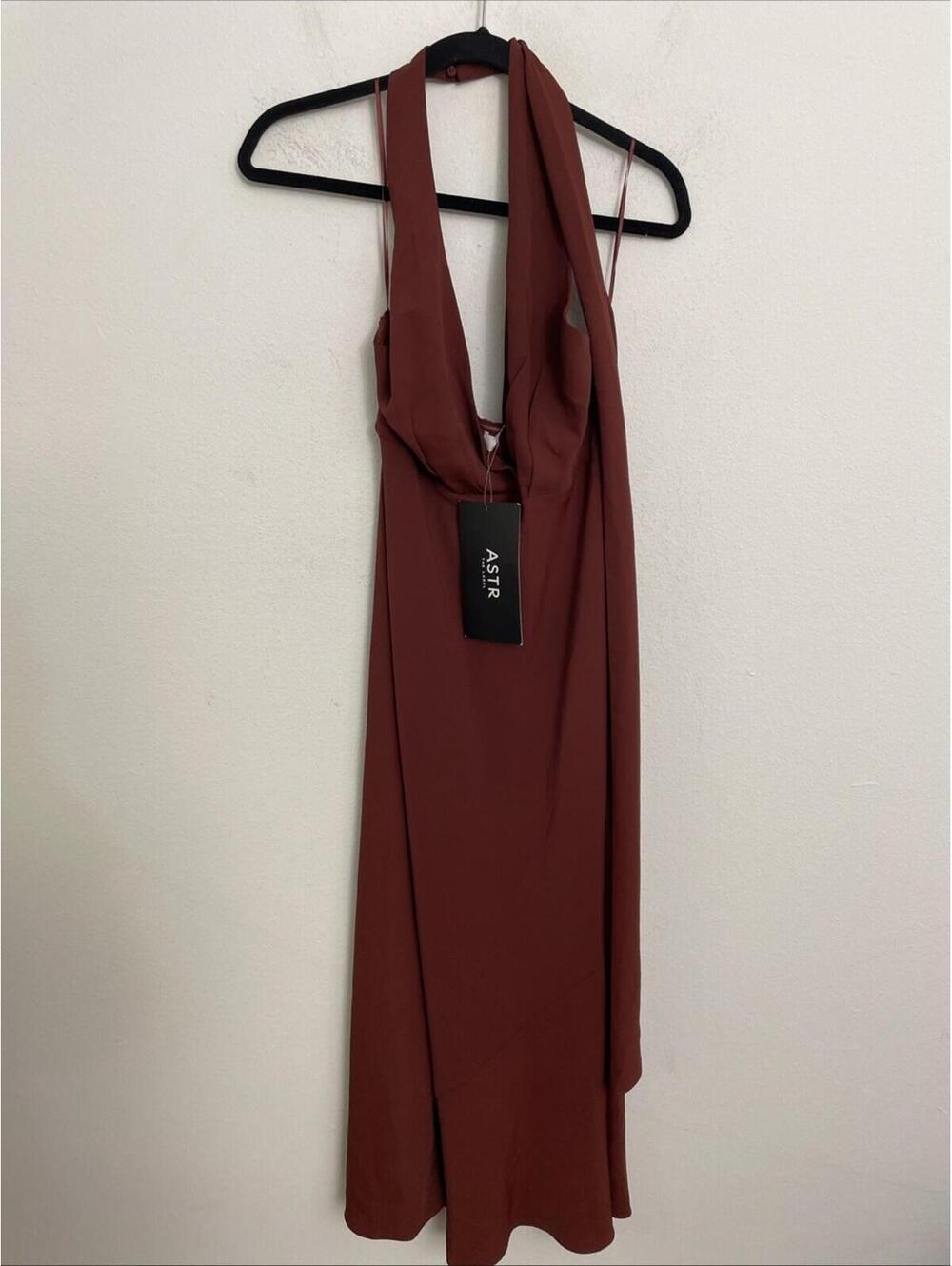 ASTR The Label Hilaire Dress Rust Brown size L NWT $138msrp - Picture 5 of 6
